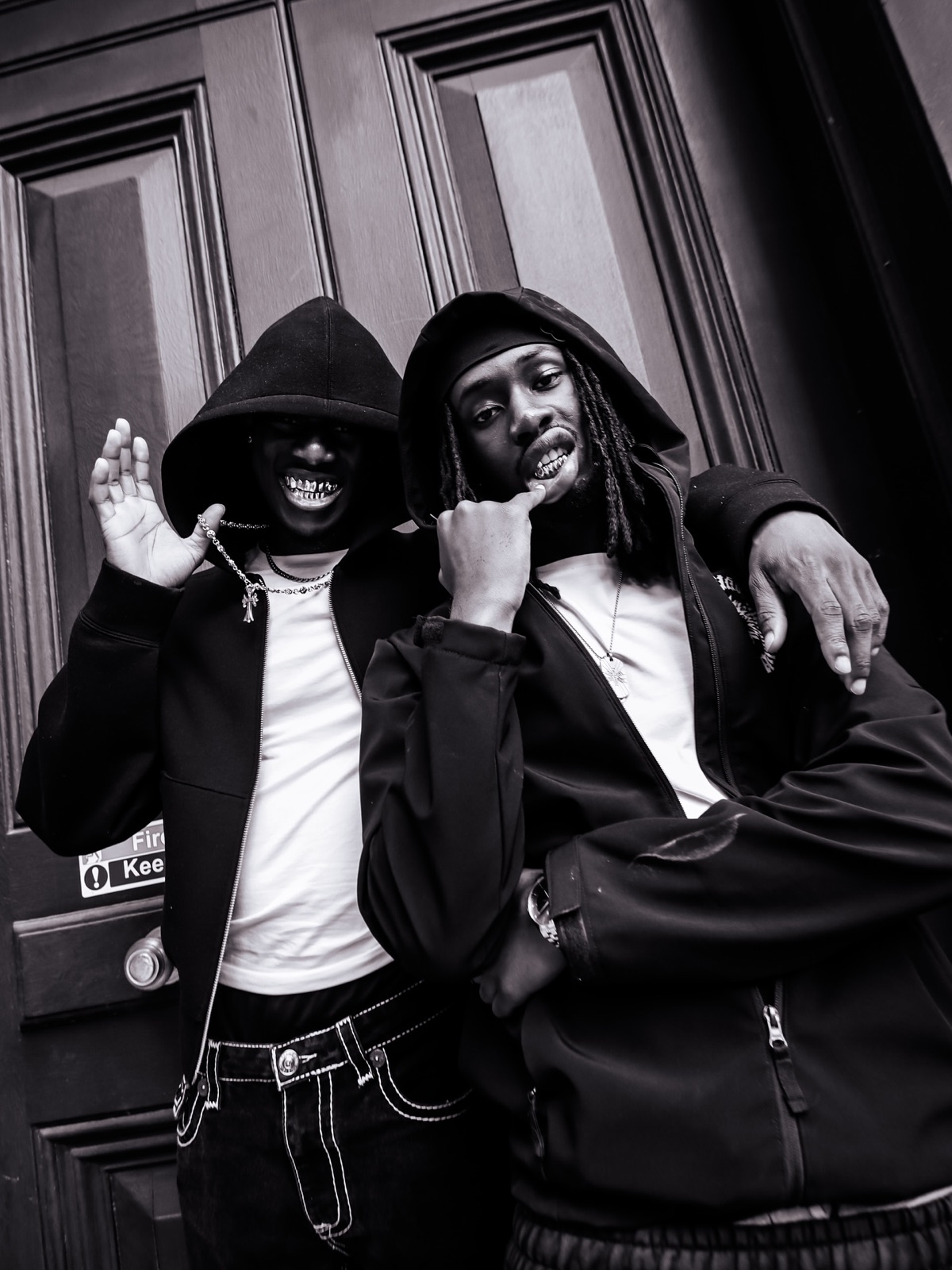 Black and white pair, shutters