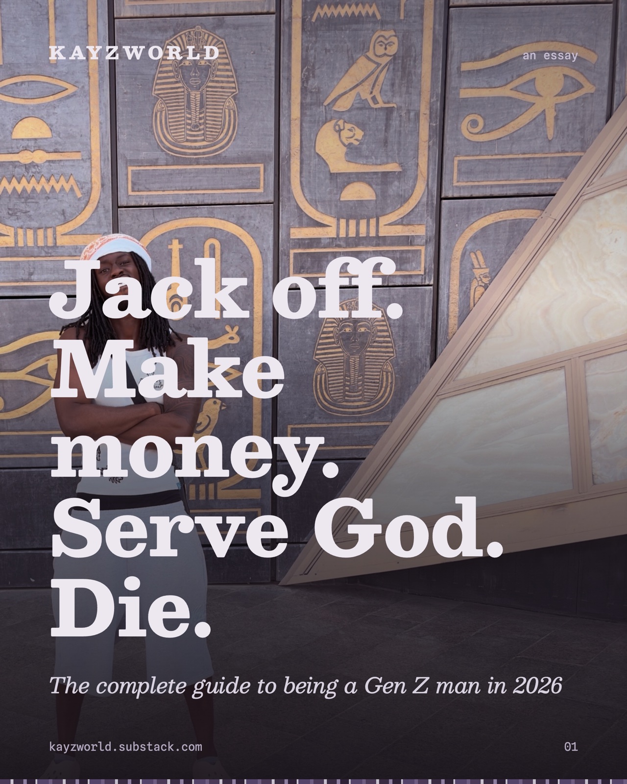 Kayzworld 001 cover, Jack Off Make Money Serve God Die