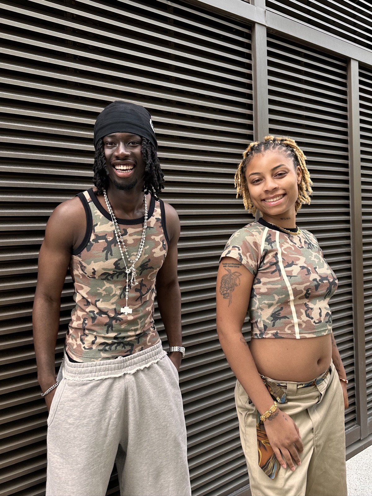 Camo duo, laughing