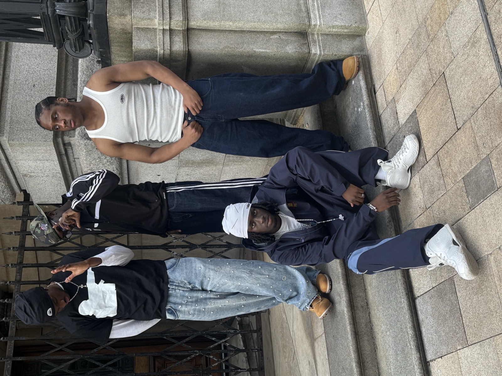 Wesh, seated group at the steps